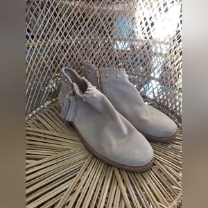 Beige Fringe Booties Kate Spade